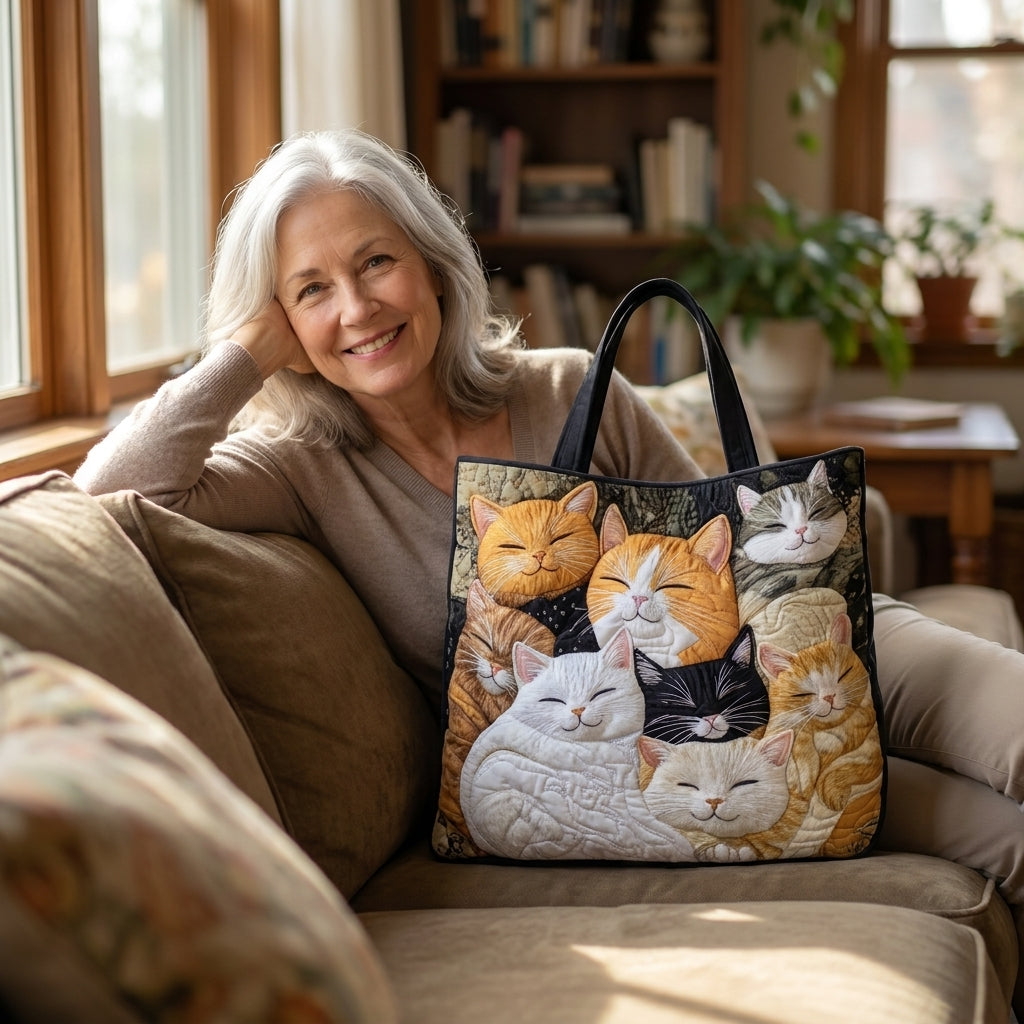 Sac Matelassé Artisanal - Chatons Endormis