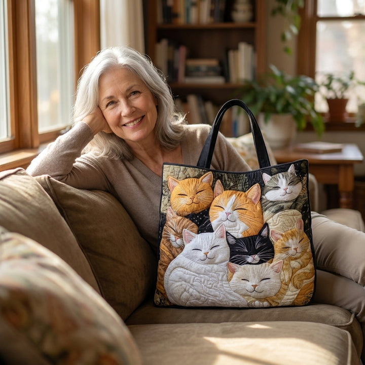 Sac Matelassé Artisanal - Chatons Endormis