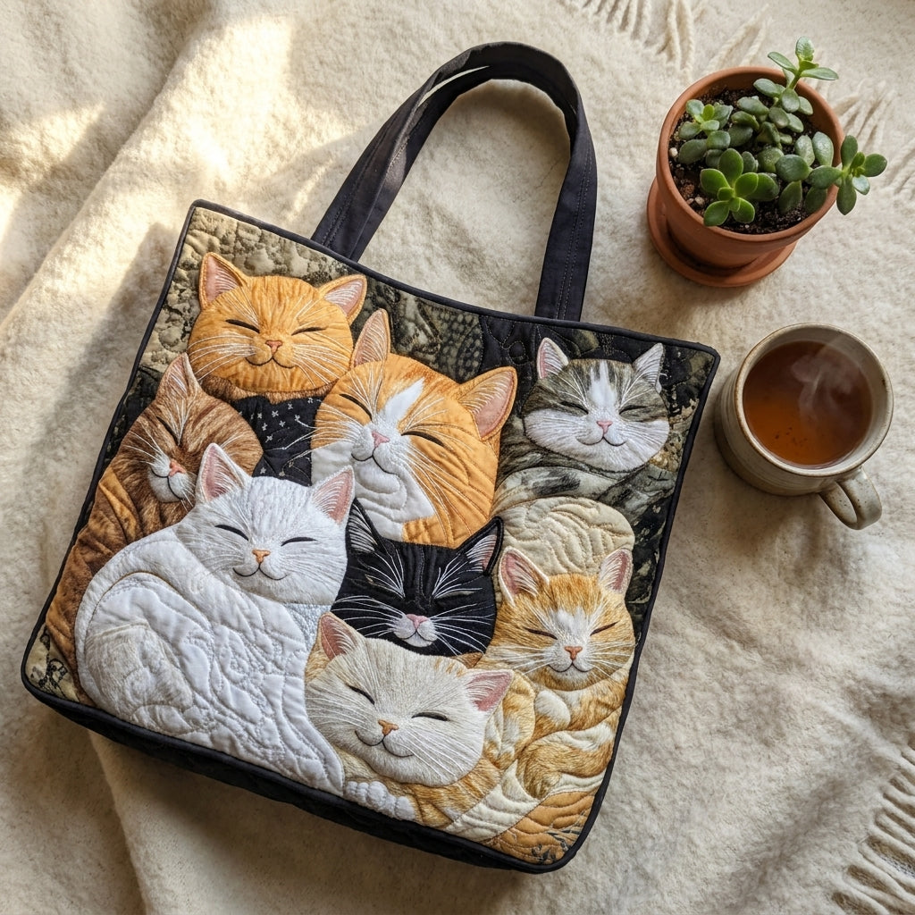 Sac Matelassé Artisanal - Chatons Endormis