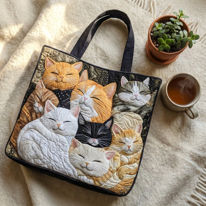 Sac Matelassé Artisanal - Chatons Endormis