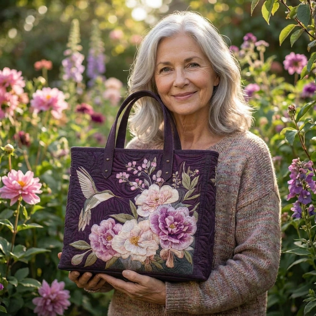 Sac Artisanal Matelassé - Colibris et Orchids
