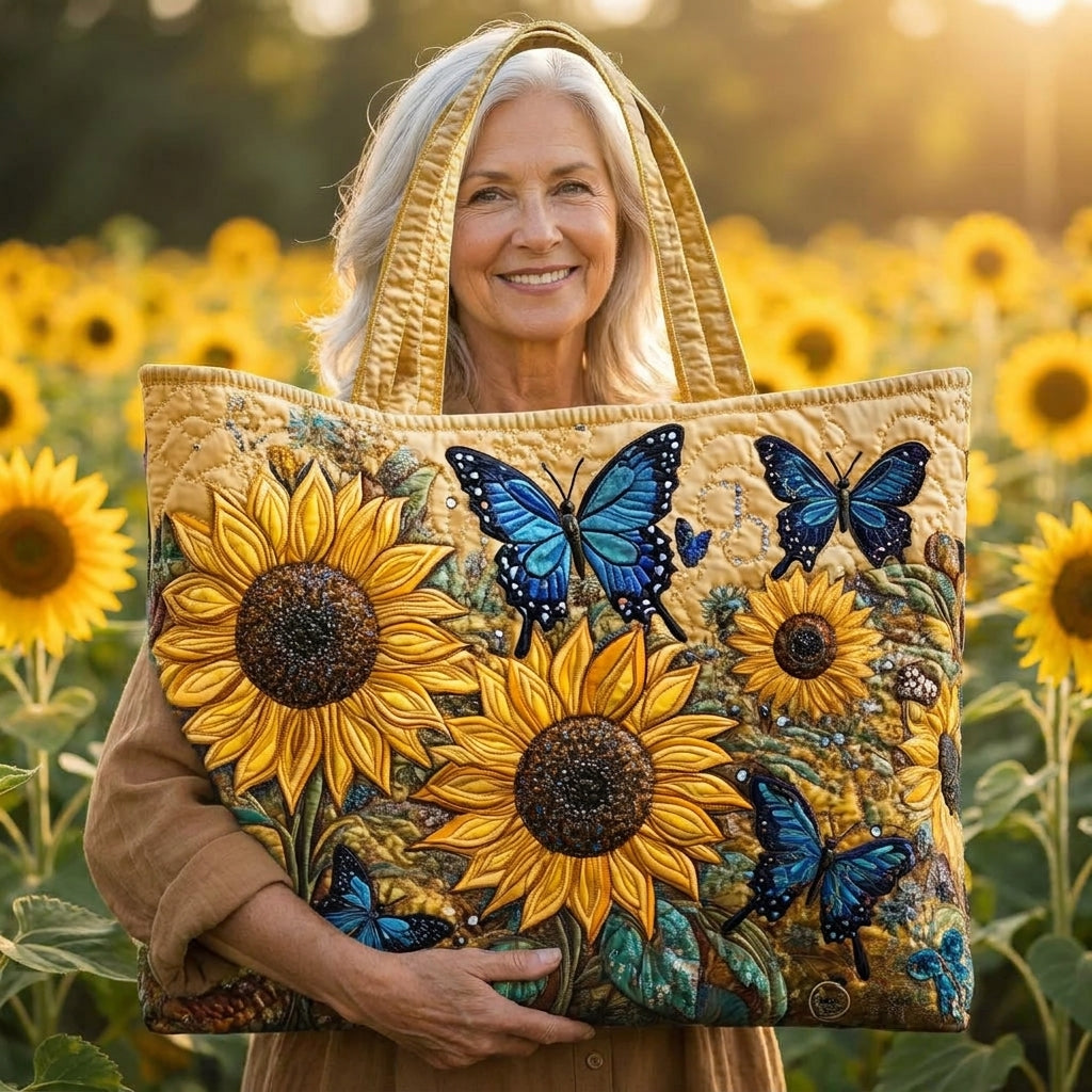 Sac Artisan - Tournesols et Papillons Bleus