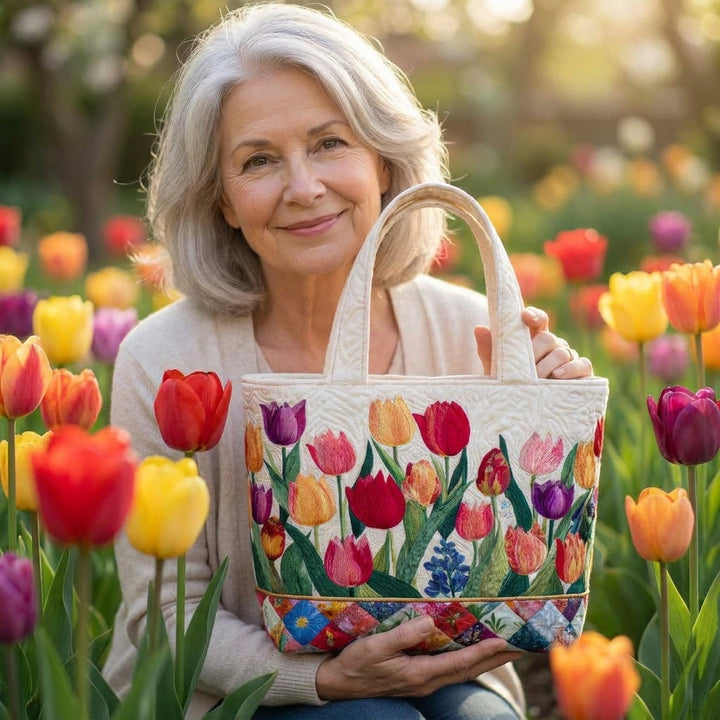 Sac en toile matelassé - Jardin de Tulipes