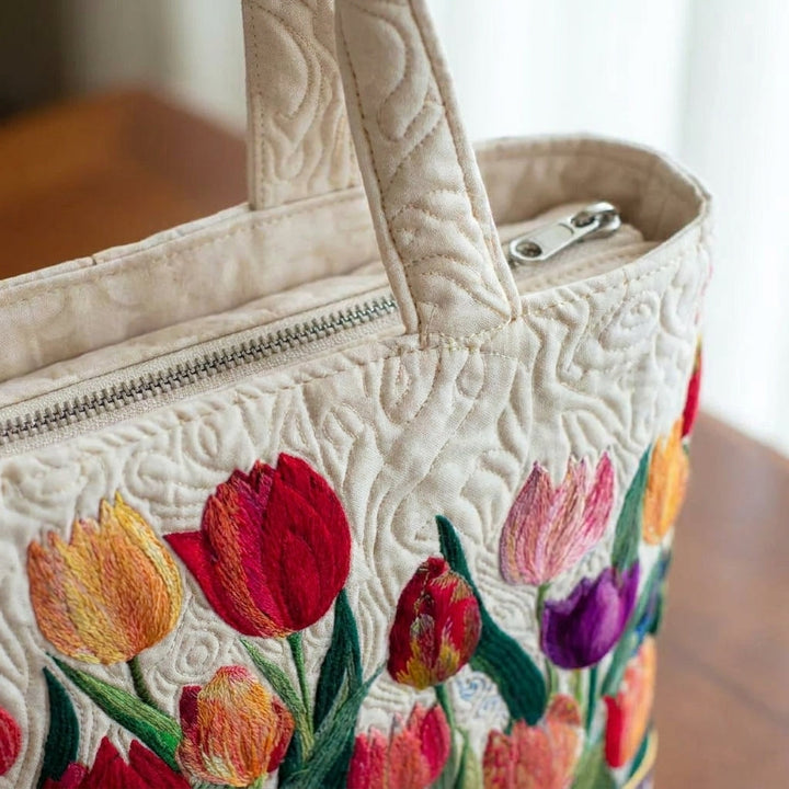 Sac en toile matelassé - Jardin de Tulipes