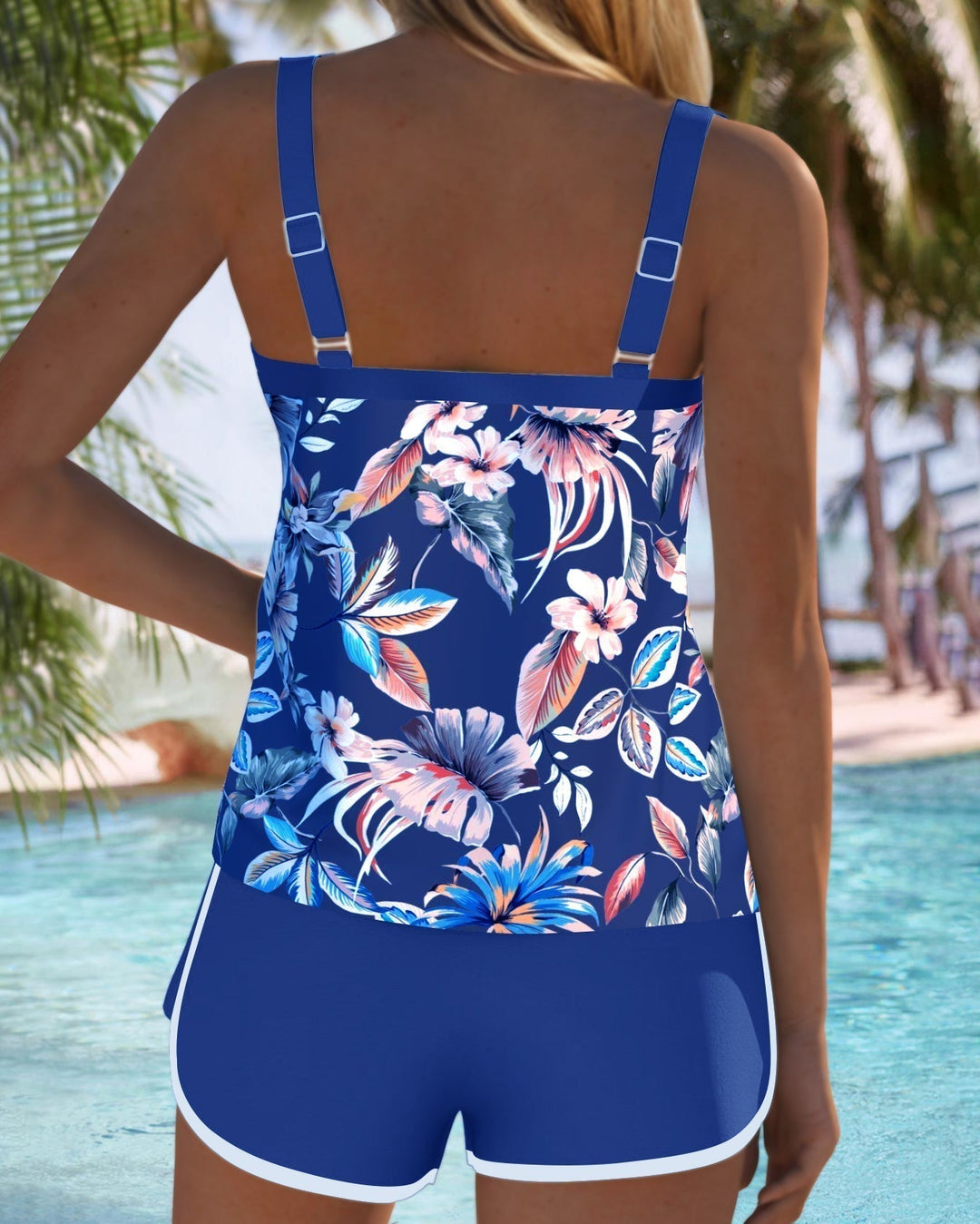 Iris | Tankini Imprimé Sans Manches Encolure en U