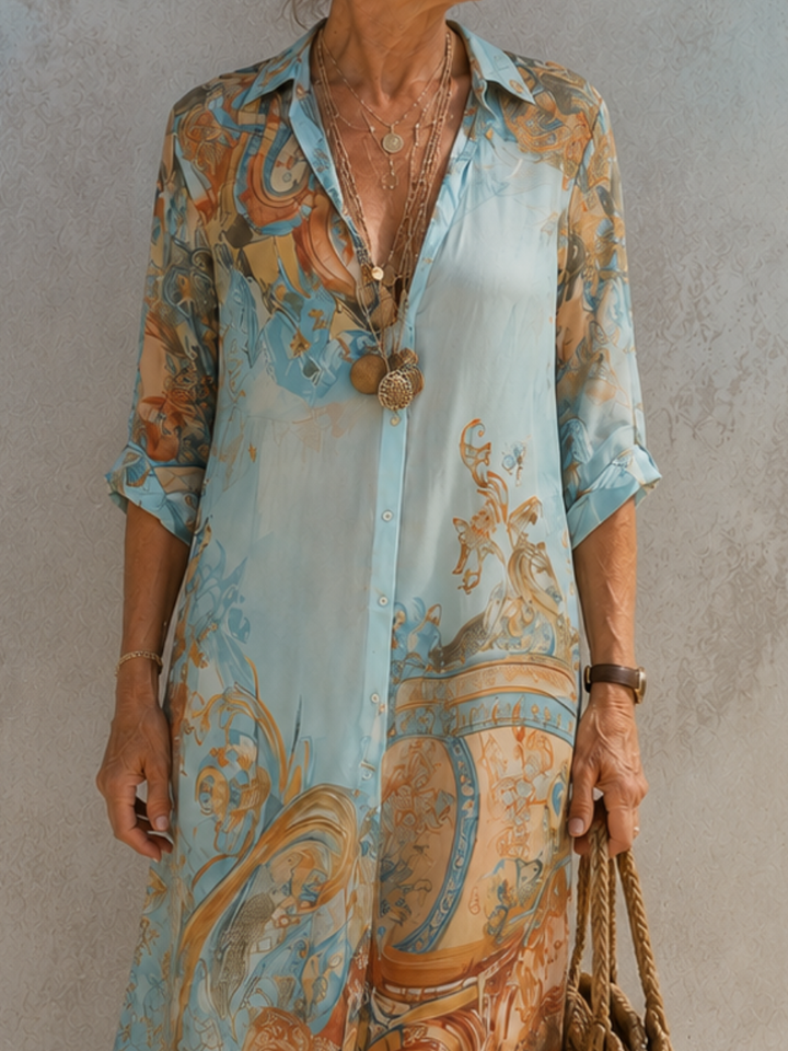 Serena | Robe Chemisier Méditerranéenne
