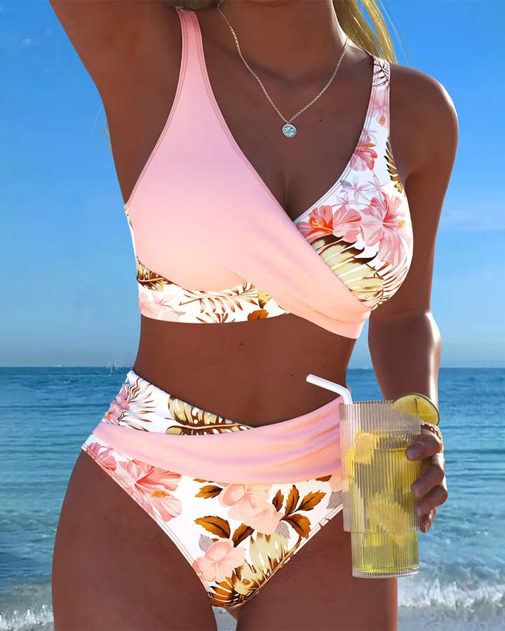 Joséphine | Bikini à Fleurs Contrasté