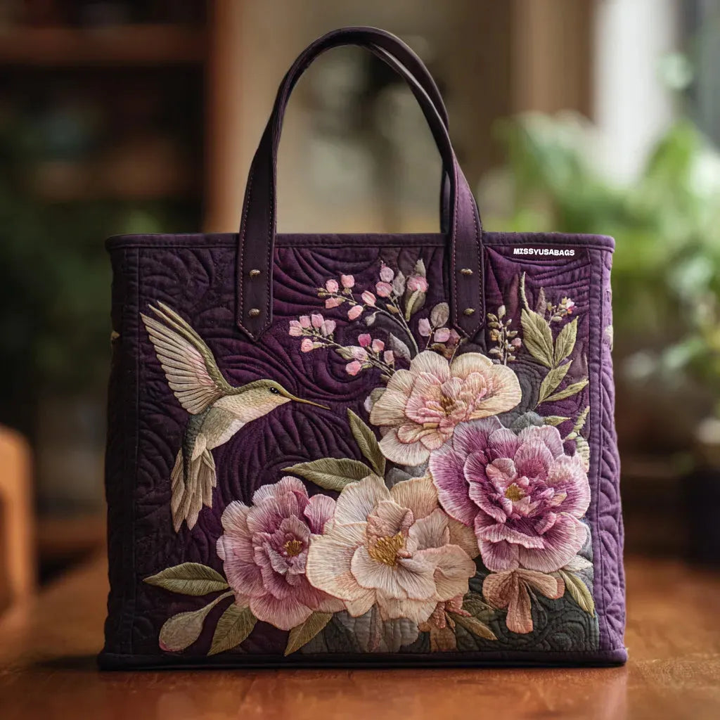 Sac Artisanal Matelassé - Colibris et Orchids