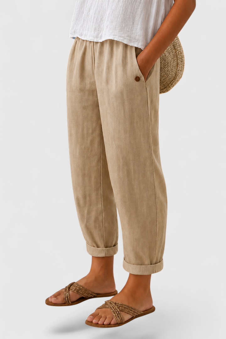 Sienna | Pantalon large en lin décontracté
