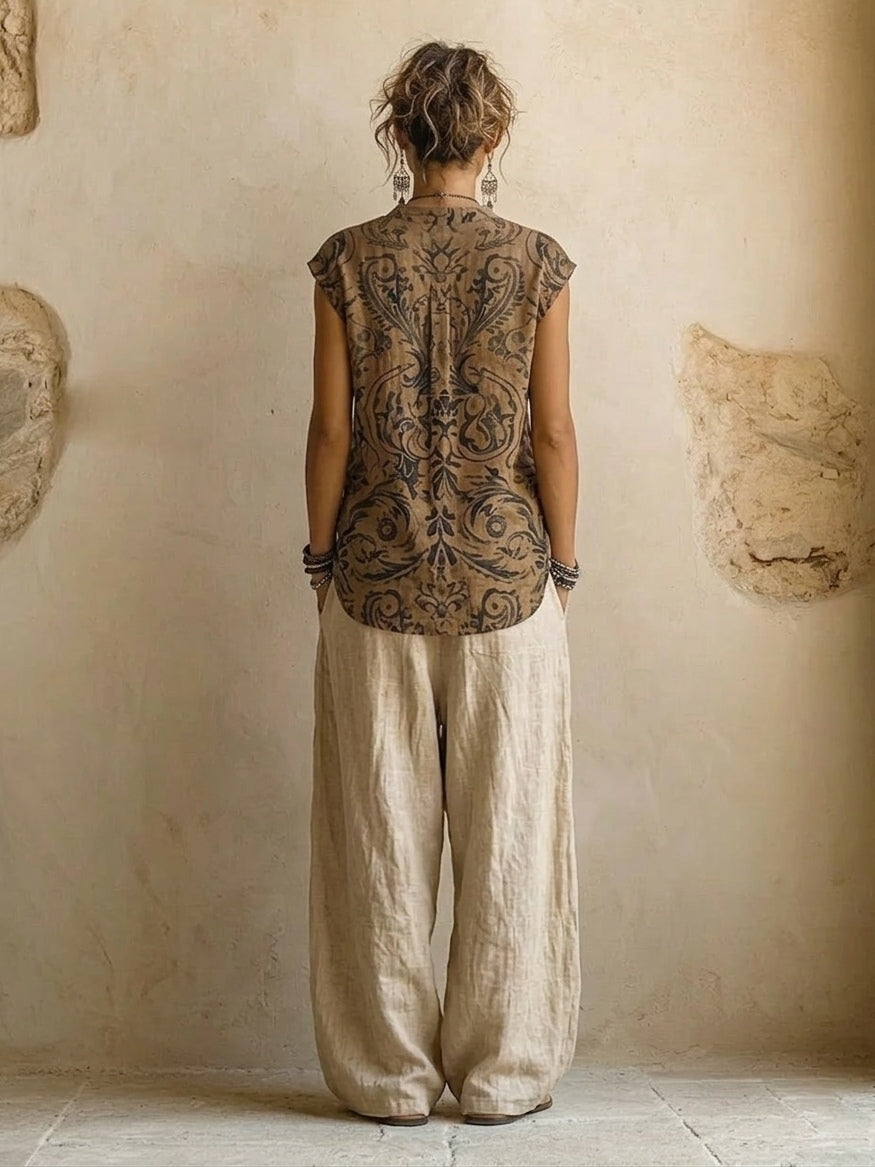Ensemble Naturel 3 Pièces™ - Mélange de Coton et Lin de Qualité