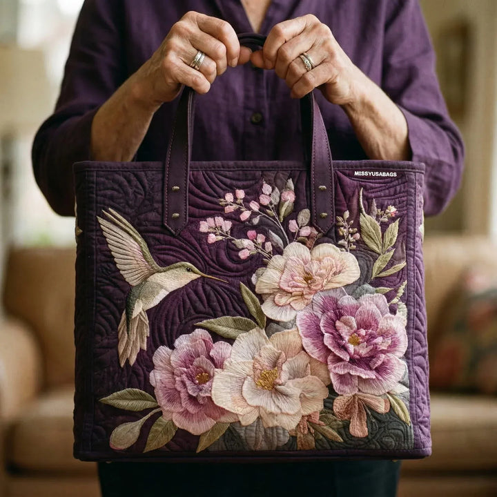 Sac Artisanal Matelassé - Colibris et Orchids