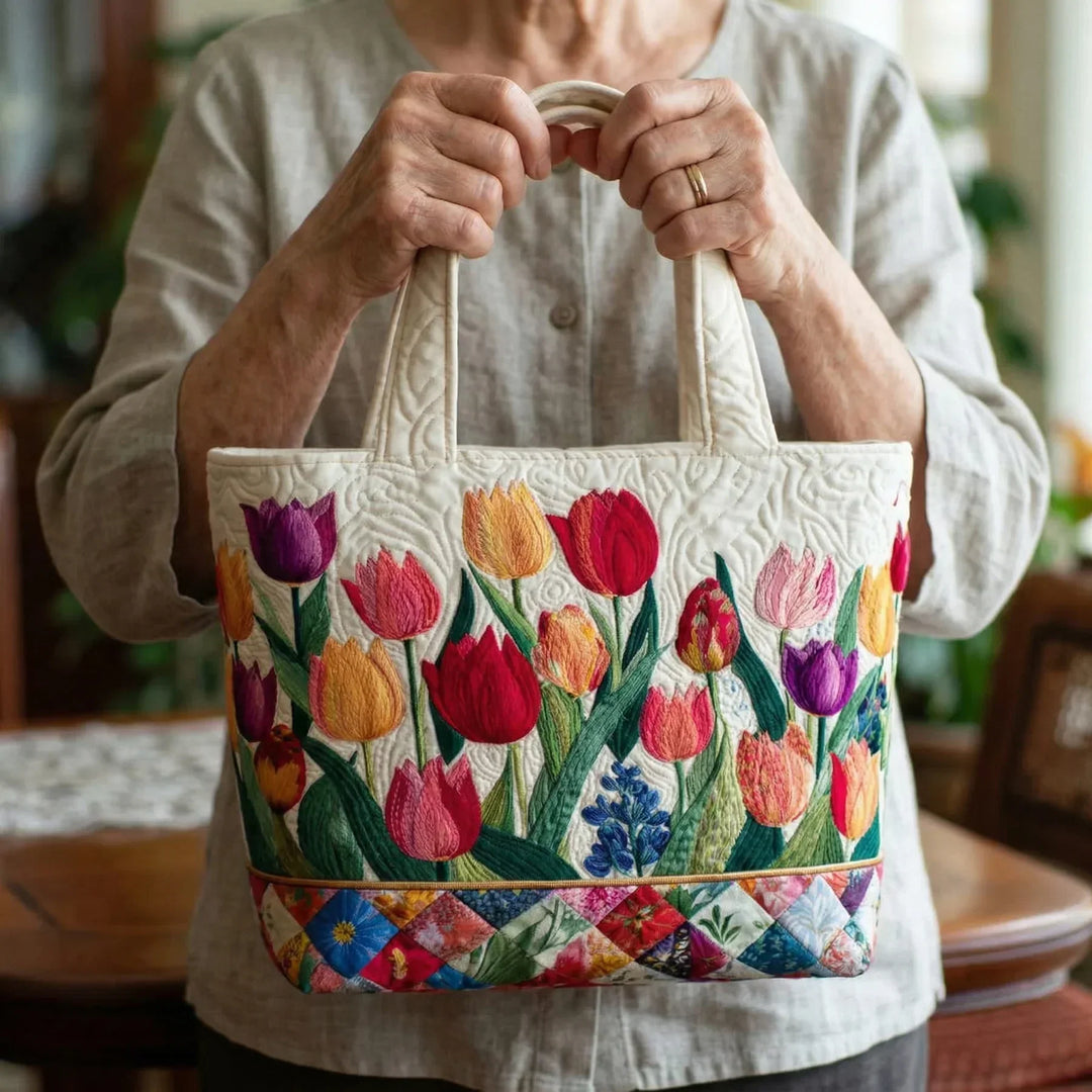 Sac en toile matelassé - Jardin de Tulipes