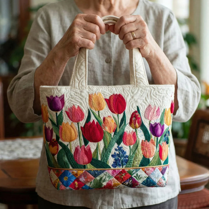 Sac en toile matelassé - Jardin de Tulipes